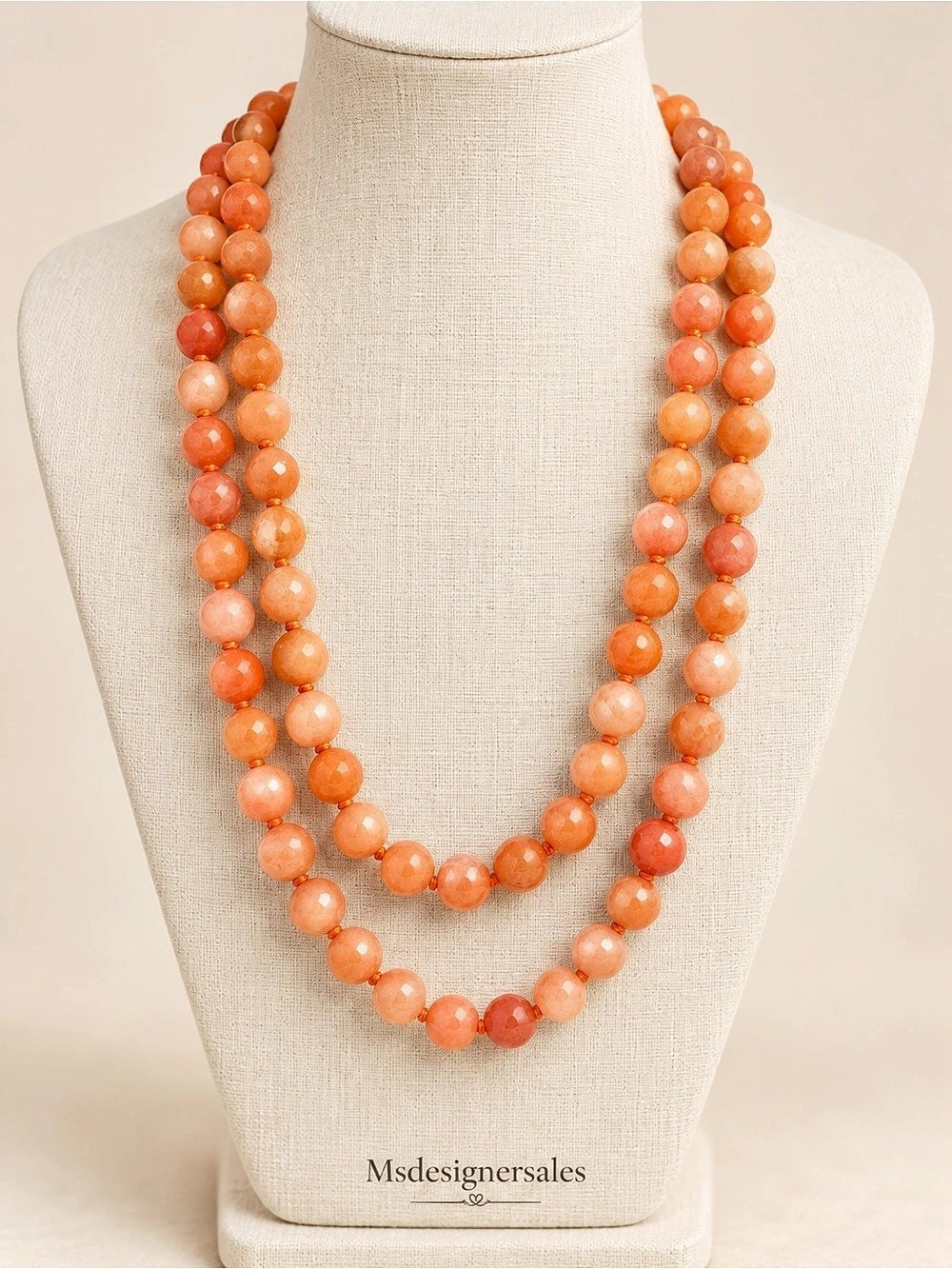 Orange Beaded Layered Necklace 176